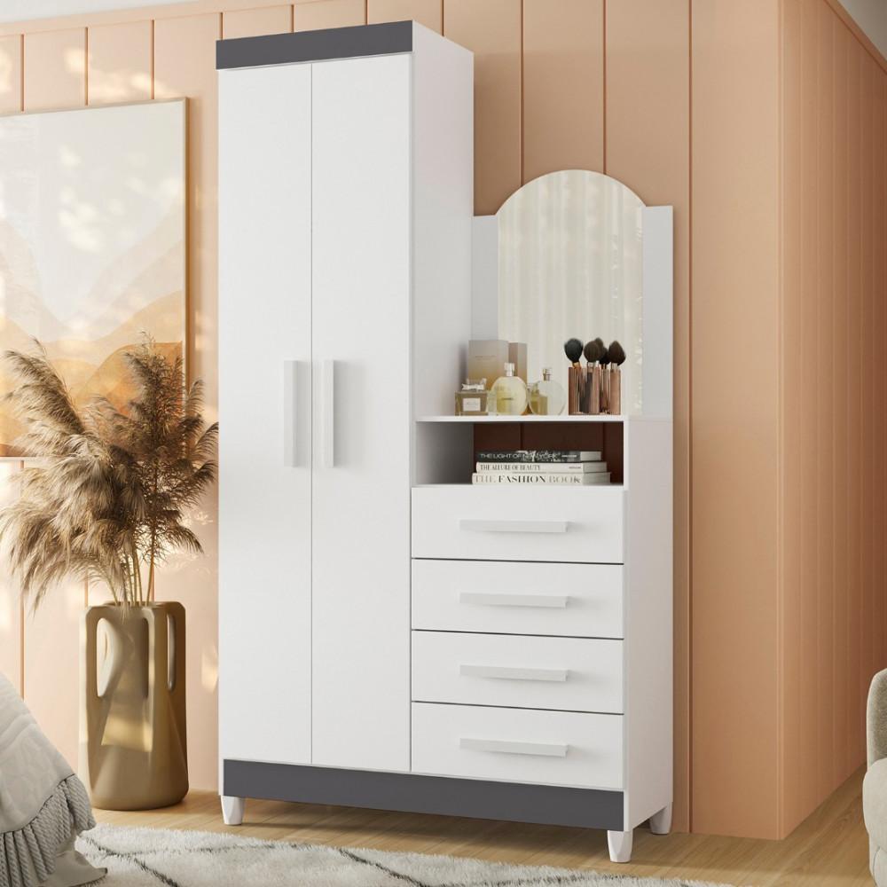 Cômoda Penteadeira 4 Gavetas com Espelho Flex Capri Damulti - 10