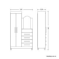 Cômoda Penteadeira 4 Gavetas com Espelho Flex Capri Damulti - 7