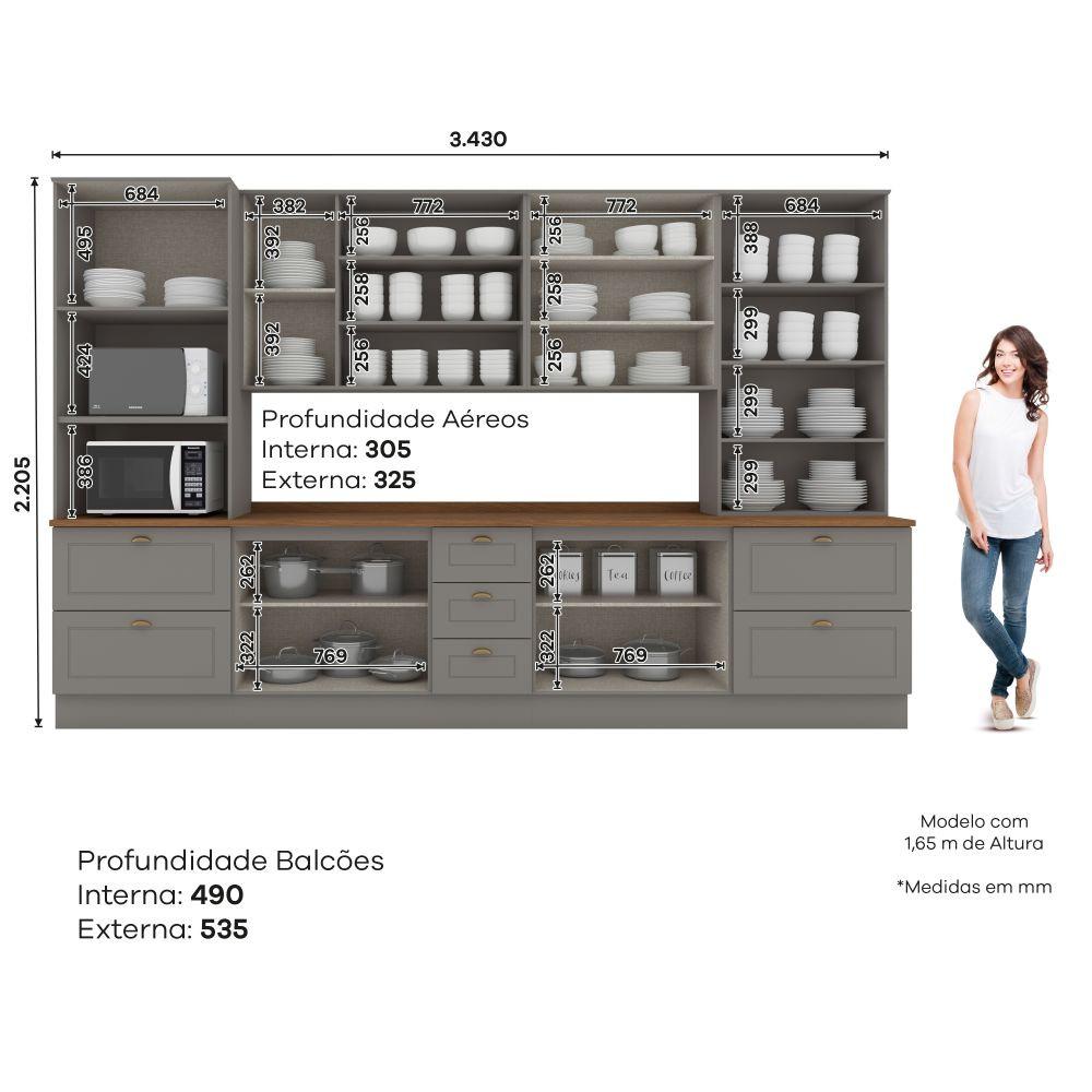 Cozinha Modulada 6 Peças com Tampo Americana Henn - 4