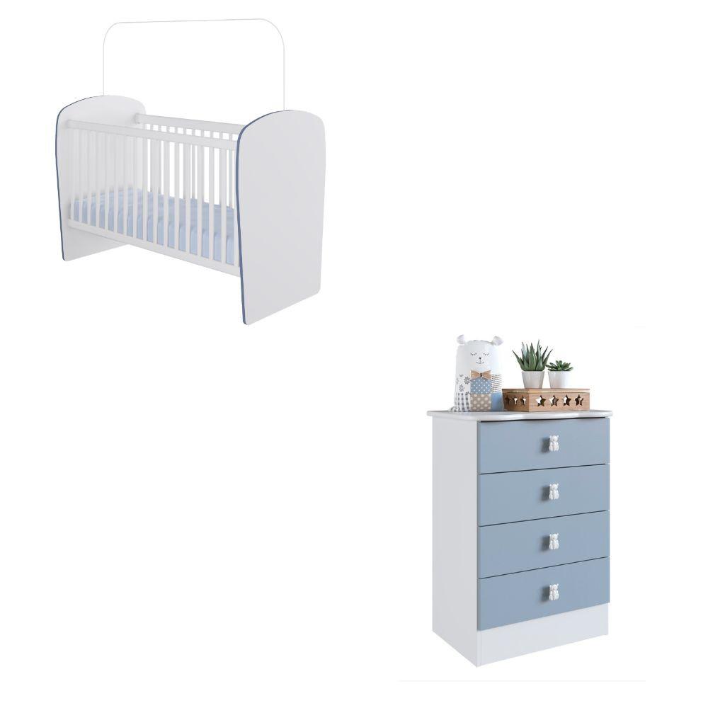 Quarto de Bebê Berço e Cômoda 4 Gavetas Tedy Percasa - 2