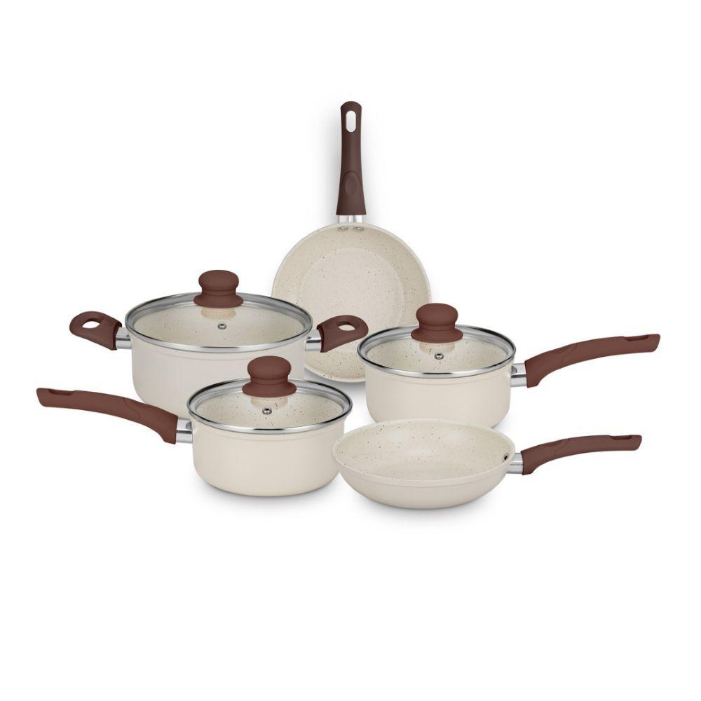 Jogo de Panelas MTA Cerâmica Serena 5 Peças Tampo de Vidro - 1