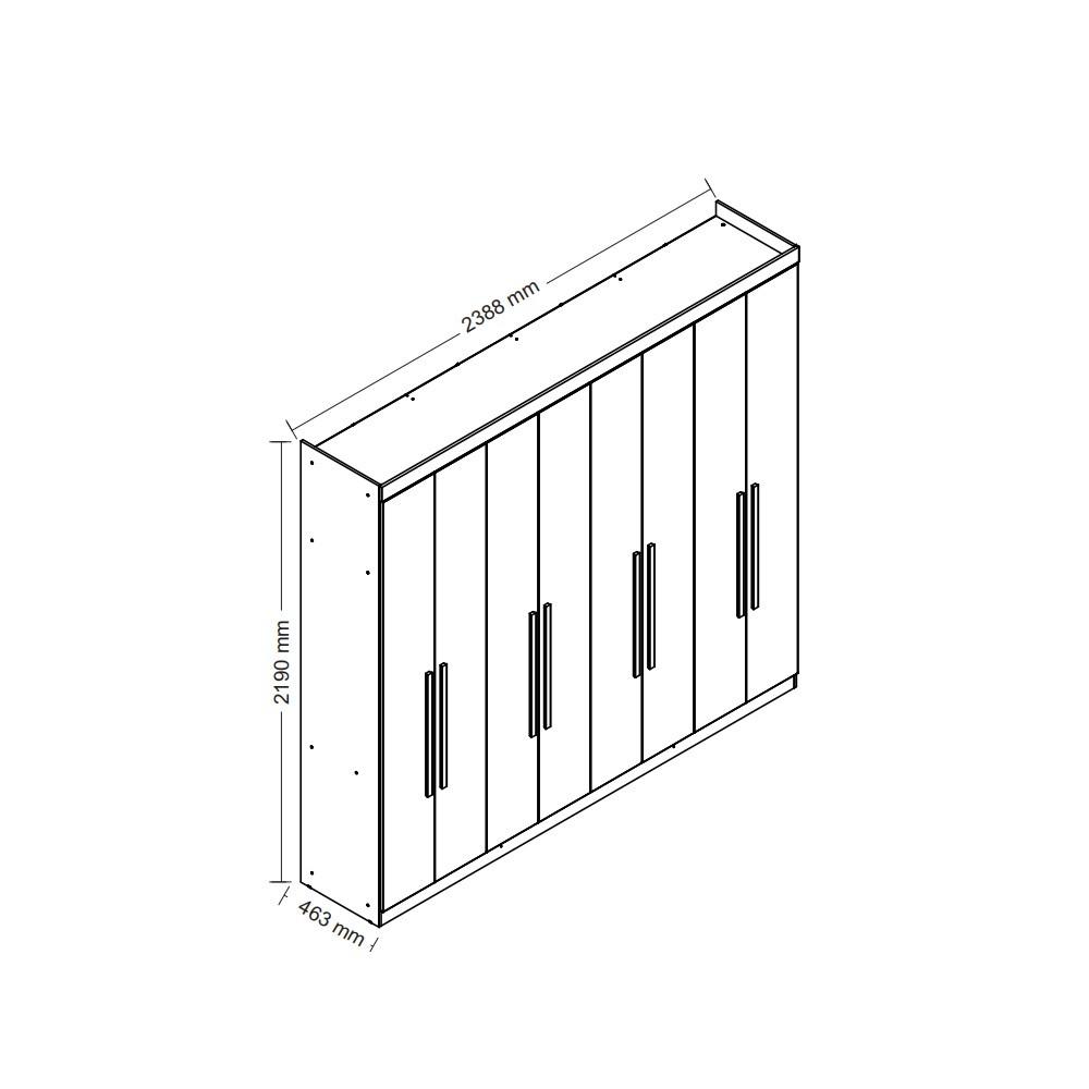 Guarda Roupa Casal com Espelho 8 Portas Master New 8.4 Santos Andirá - 4