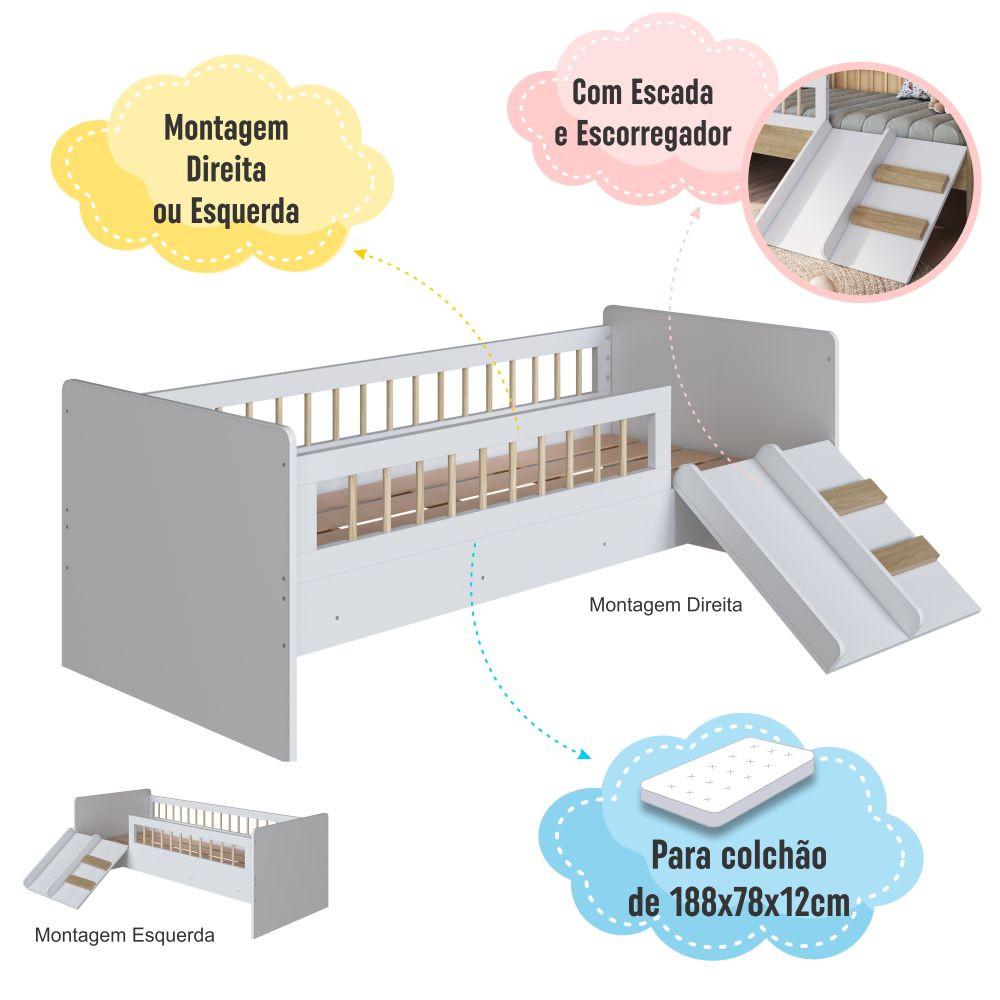 Cama Infantil com Escada e Escorregador Affeto Completa Móveis - 4