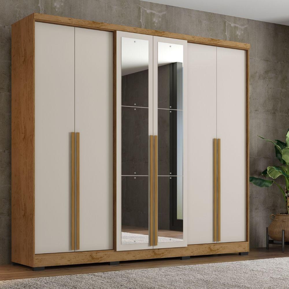 Guarda Roupa Casal com Espelho 6 Portas e Pés Serena Damulti - 1