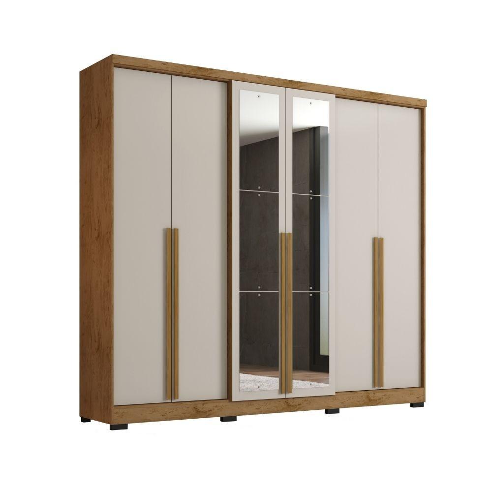 Guarda Roupa Casal com Espelho 6 Portas e Pés Serena Damulti - 2