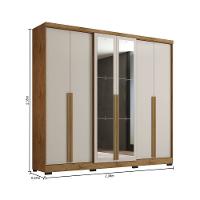 Guarda Roupa Casal com Espelho 6 Portas e Pés Serena Damulti