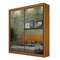 Guarda Roupa Casal com Espelho 2 Portas de Correr Em MDF São Paulo Leifer - 2