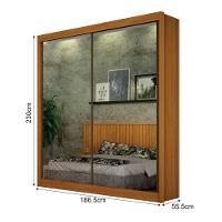 Guarda Roupa Casal com Espelho 2 Portas de Correr Em MDF São Paulo Leifer - 4