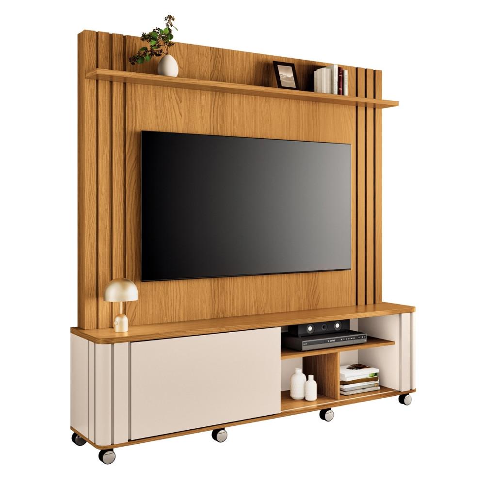 Estante Home Ripada para TV até 70 Polegadas 1 Porta de Correr com Rodízios Trinus HB Móveis - 2