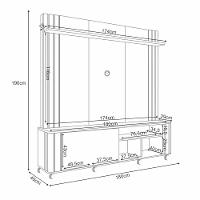 Estante Home Ripada para TV até 70 Polegadas 1 Porta de Correr com Rodízios Trinus HB Móveis - 3