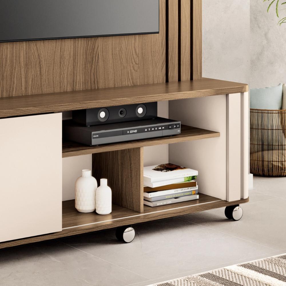 Estante Home Ripada para TV até 70 Polegadas 1 Porta de Correr com Rodízios Trinus HB Móveis - 4