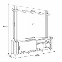 Estante Home Ripada para TV até 70 Polegadas 1 Porta de Correr com Rodízios Trinus HB Móveis - 3