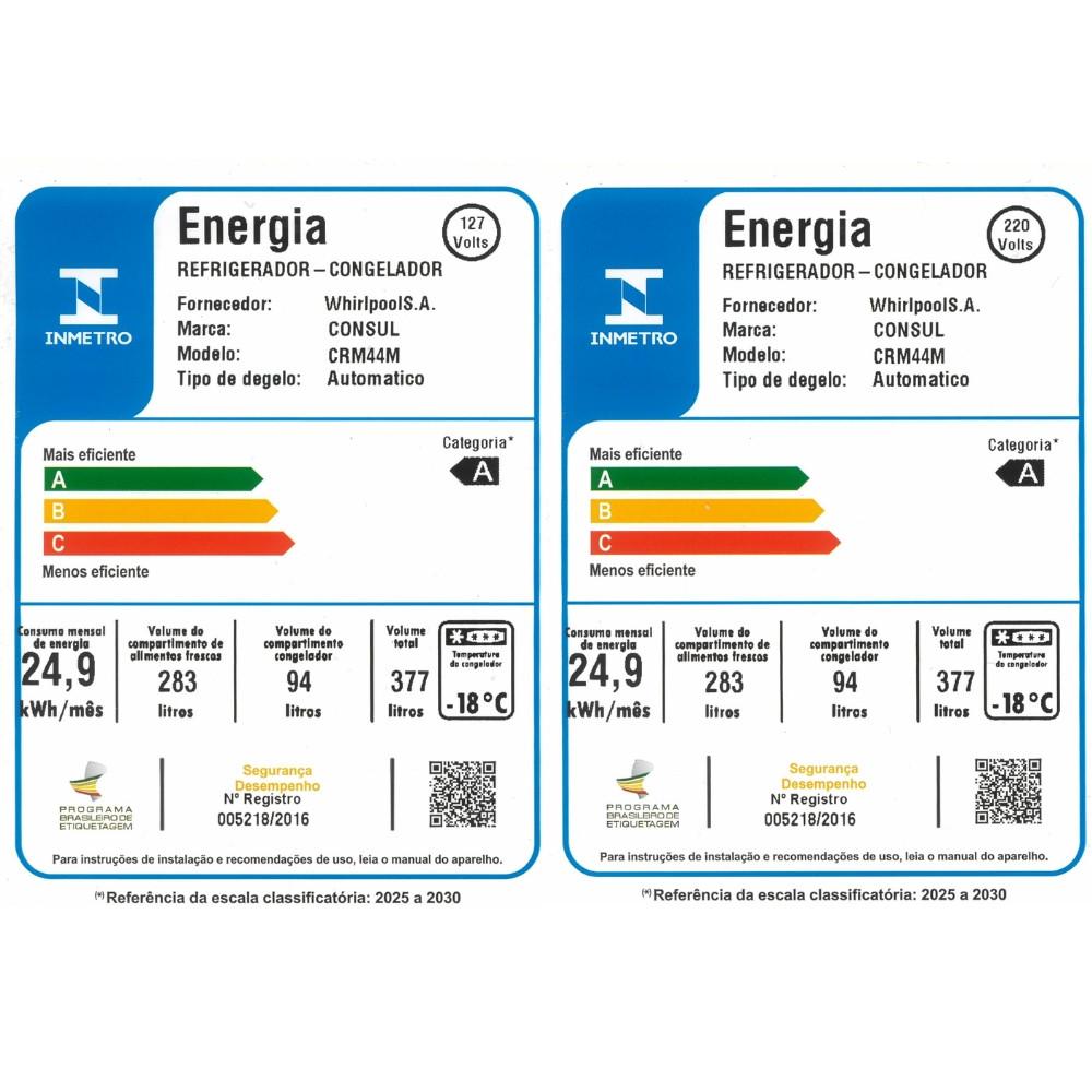 Geladeira Consul CRM44MB Frost Free 377L - 4