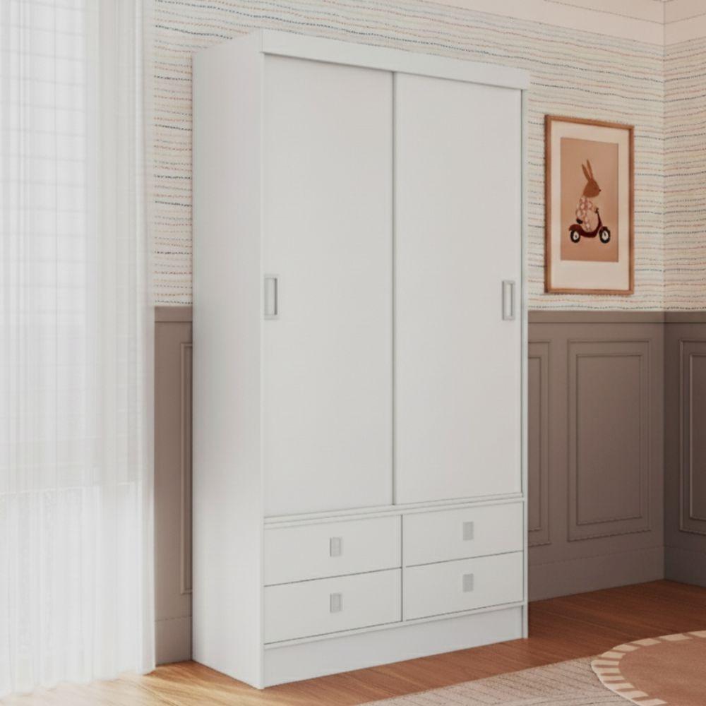 Guarda Roupa Infantil 2 Portas de Correr 4 Gavetas Sofia Percasa - 1