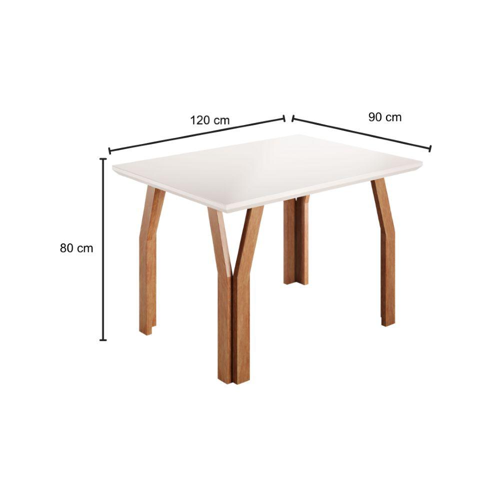 Conjunto Sala de Jantar Mesa Atlas 120cm Tampo Vidro com 4 Cadeiras Atlas Madetal - 6