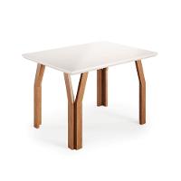 Conjunto Sala de Jantar Mesa Atlas 120cm Tampo Vidro com 4 Cadeiras Atlas Madetal