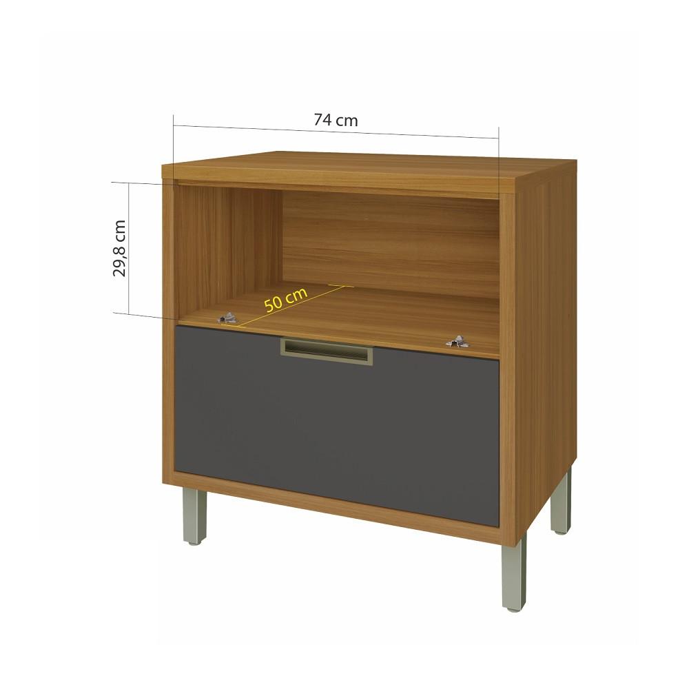 Balcão 1 Porta 1 Gaveta 80cm Imperatriz Nesher - 2