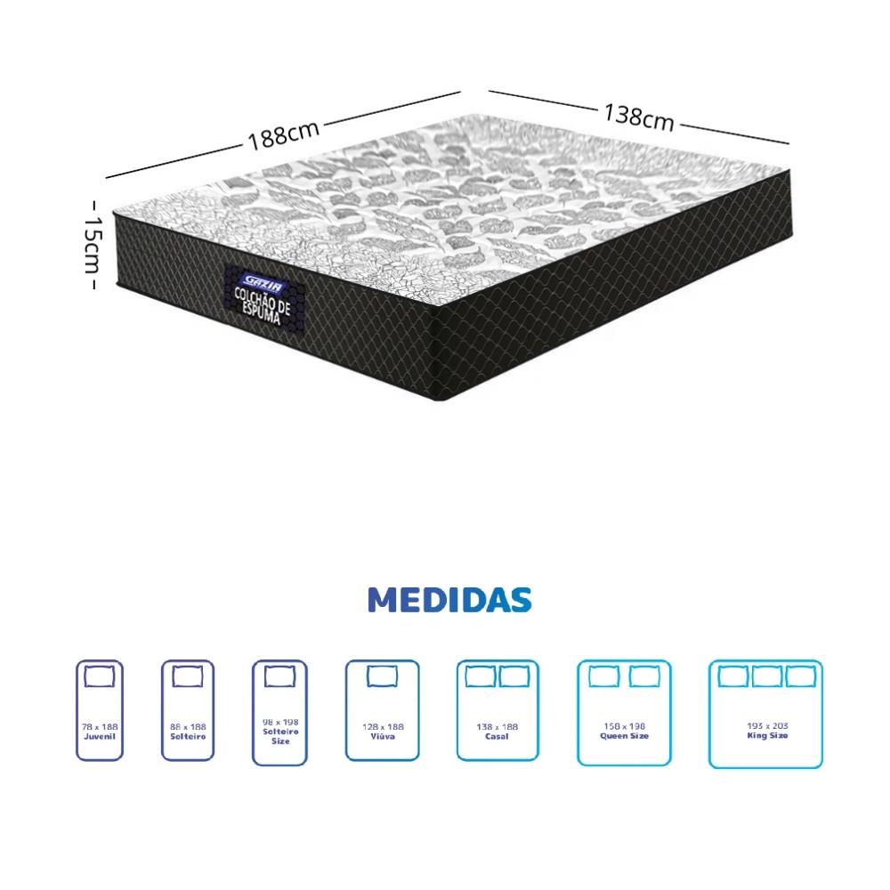 Colchão Casal 138cm Espuma D23 Supreme Gazin - 2