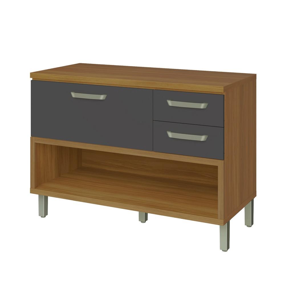 Balcão 1 Porta 2 Gavetas 120cm Tampo Princesa Nesher - 1