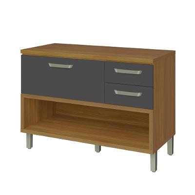 Balcão 1 Porta 2 Gavetas 120cm Tampo Princesa Nesher