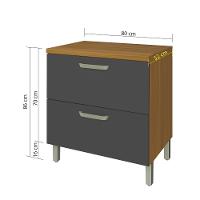 Balcão 1 Porta 1 Gaveta 80cm Princesa Nesher - 3