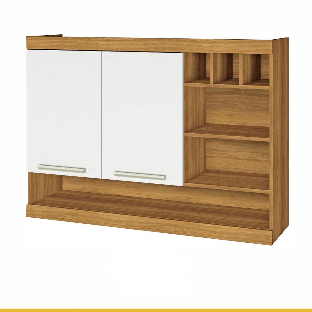 Armário Aéreo 2 Portas com Nichos e Adega Burguesa Nesher - 1