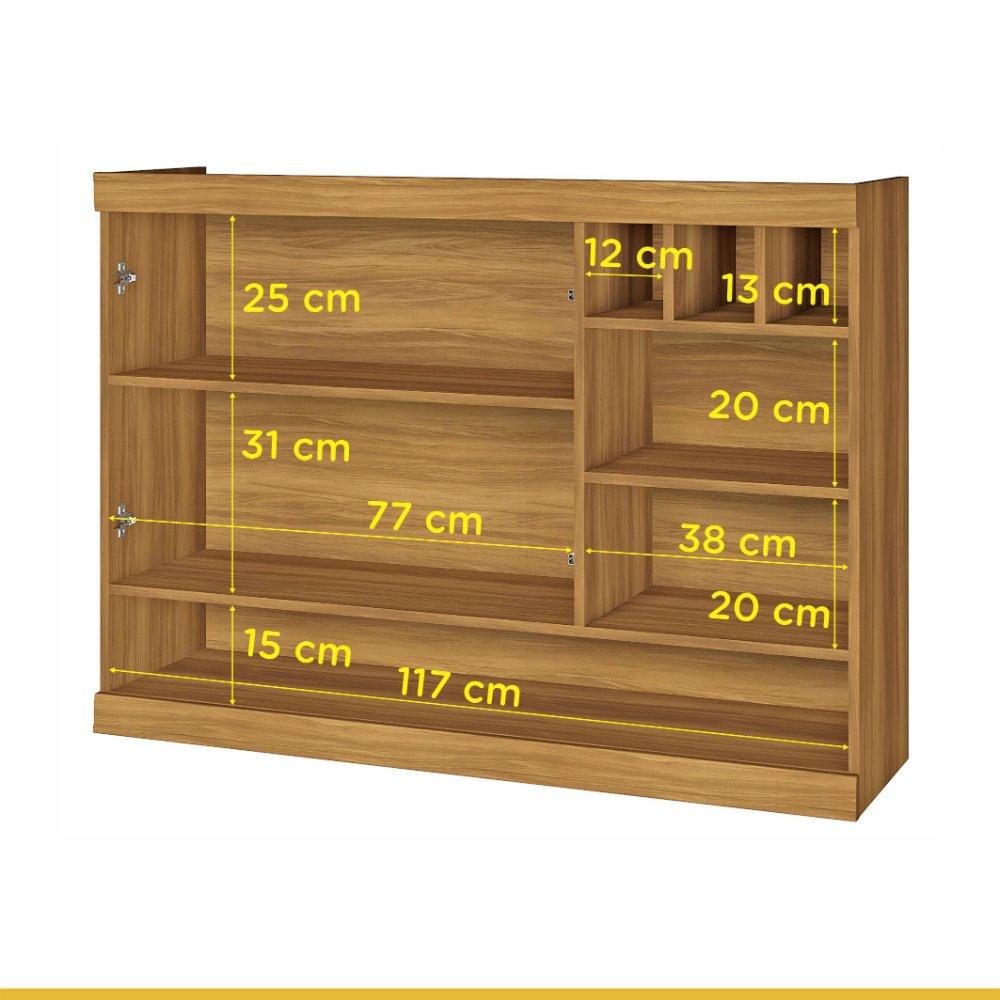 Armário Aéreo 2 Portas com Nichos e Adega Burguesa Nesher - 3