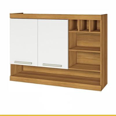 Armário Aéreo 2 Portas com Nichos e Adega Burguesa Nesher