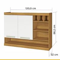 Armário Aéreo 2 Portas com Nichos e Adega Burguesa Nesher - 2