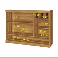 Armário Aéreo 2 Portas com Nichos e Adega Burguesa Nesher - 3