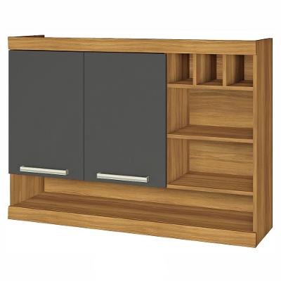 Armário Aéreo 2 Portas com Nichos e Adega Burguesa Nesher