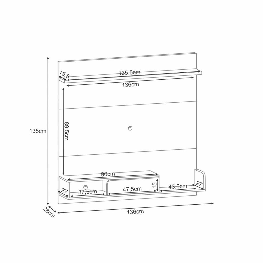 Painel para TV Até 55 Polegadas 1 Porta Evo HB Móveis - 4
