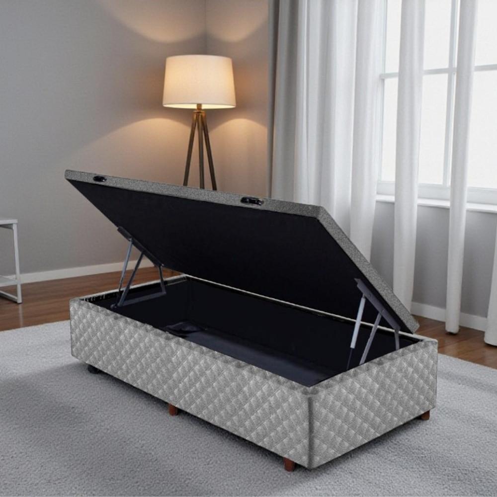 Base Box Baú Solteiro 79cm Quadriculado Cristalflex - 1