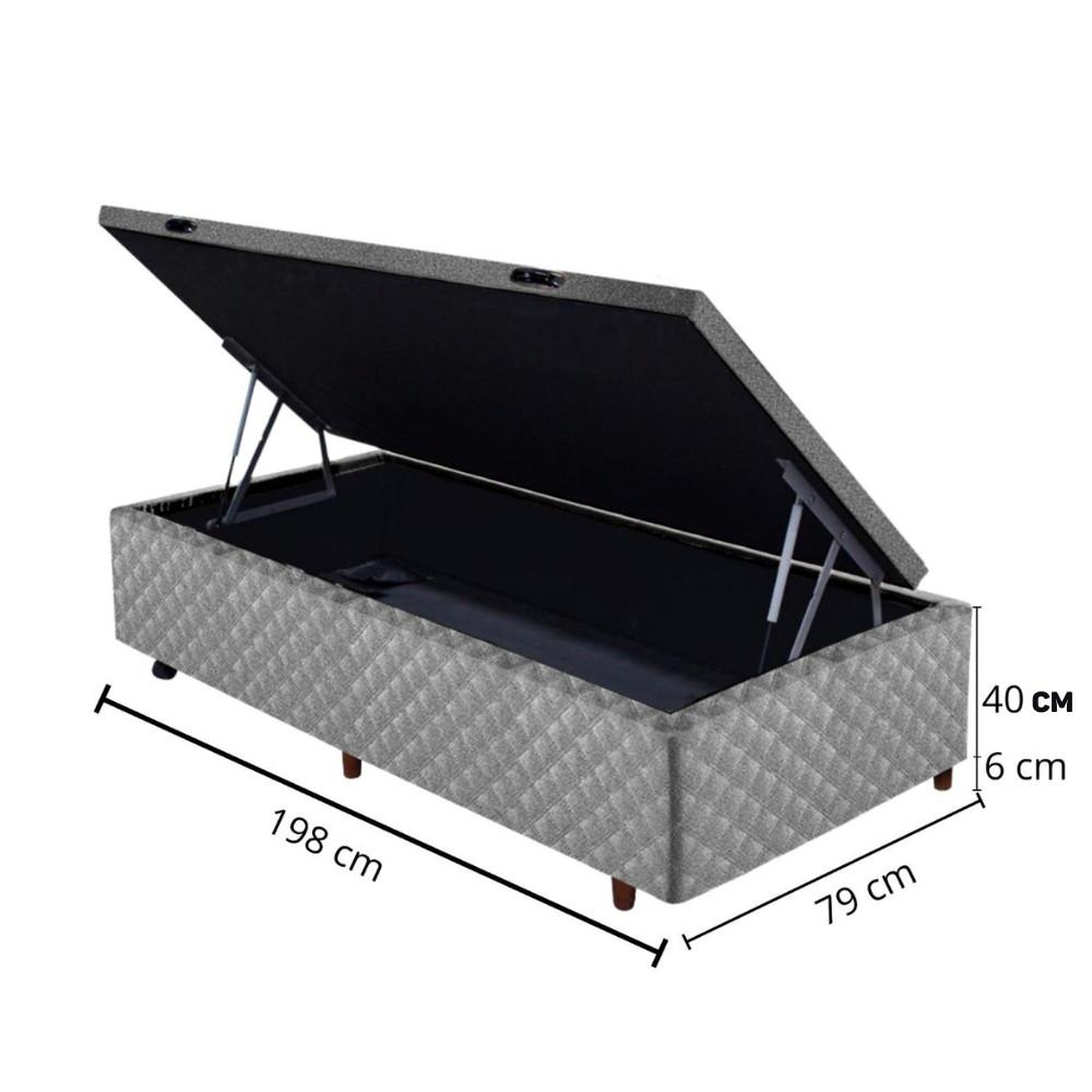 Base Box Baú Solteiro 79cm Quadriculado Cristalflex - 3