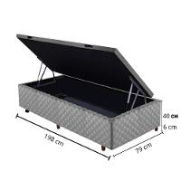 Base Box Baú Solteiro 79cm Quadriculado Cristalflex - 3