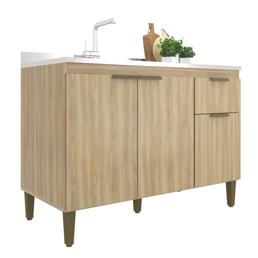 Balcão de Pia 3 Portas 1 Gaveta 120cm sem Pia 651 J Carvalho - 1