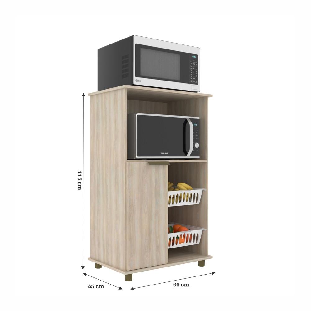 Fruteira Multiuso 1 Porta 2 Cestos 550 J Carvalho - 3