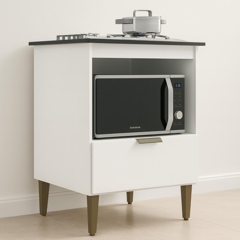 Balcão para Cooktop 4 Bocas 1 Porta com Tampo 669 J Carvalho - 2