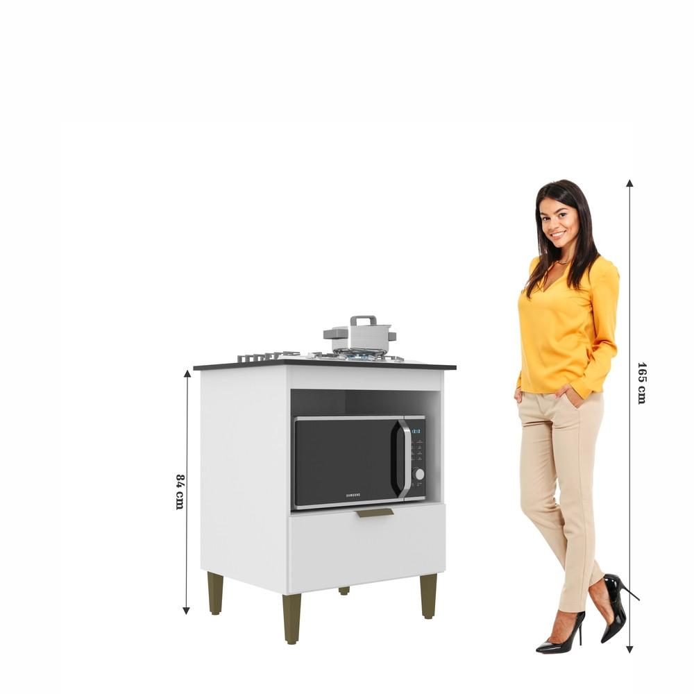 Balcão para Cooktop 4 Bocas 1 Porta com Tampo 669 J Carvalho - 4