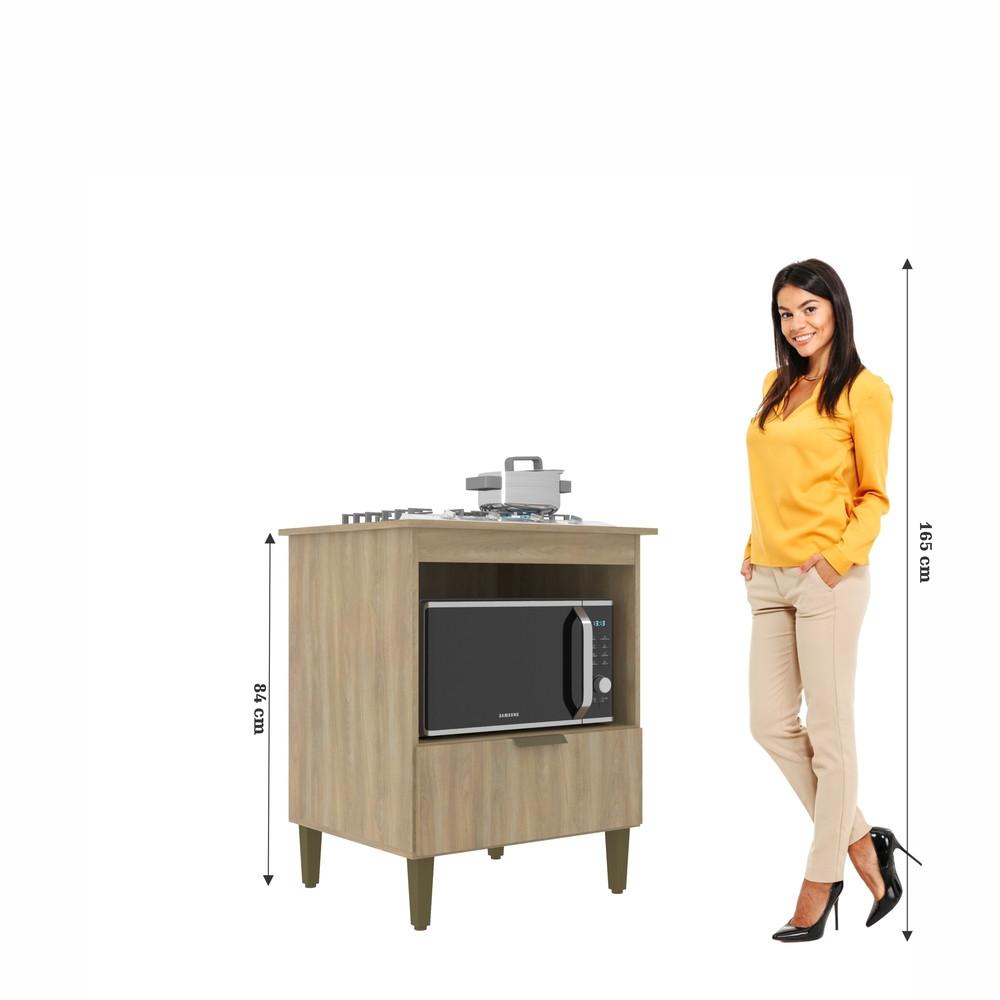 Balcão para Cooktop 4 Bocas 1 Porta com Tampo 669 J Carvalho - 4