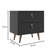 Mesa de Cabeceira 2 Gavetas com Pés Pádua J Carvalho - 3