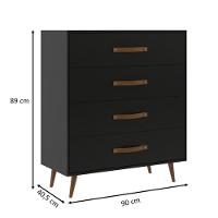 Cômoda 4 Gavetas com Pés Pádua J Carvalho - 3