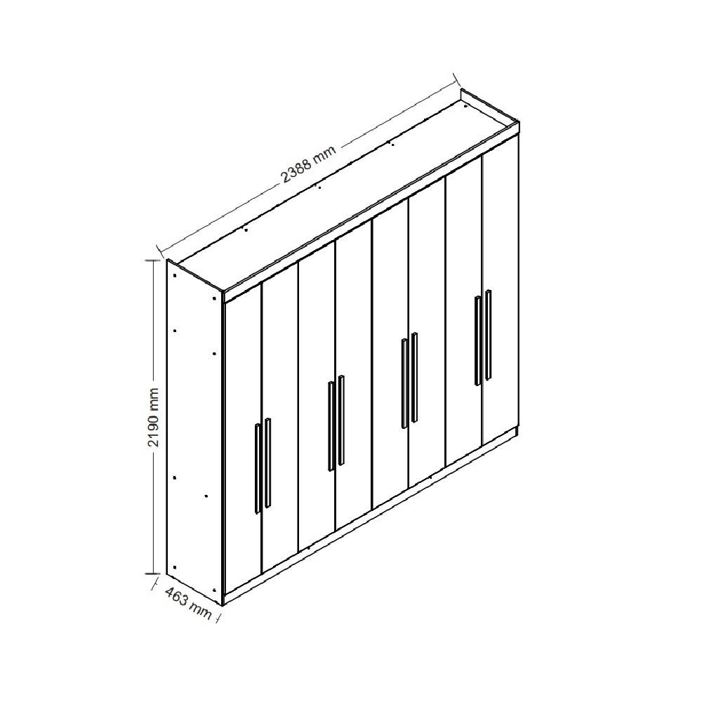 Guarda Roupa Casal 8 Portas Master New 8.4 Santos Andirá - 4