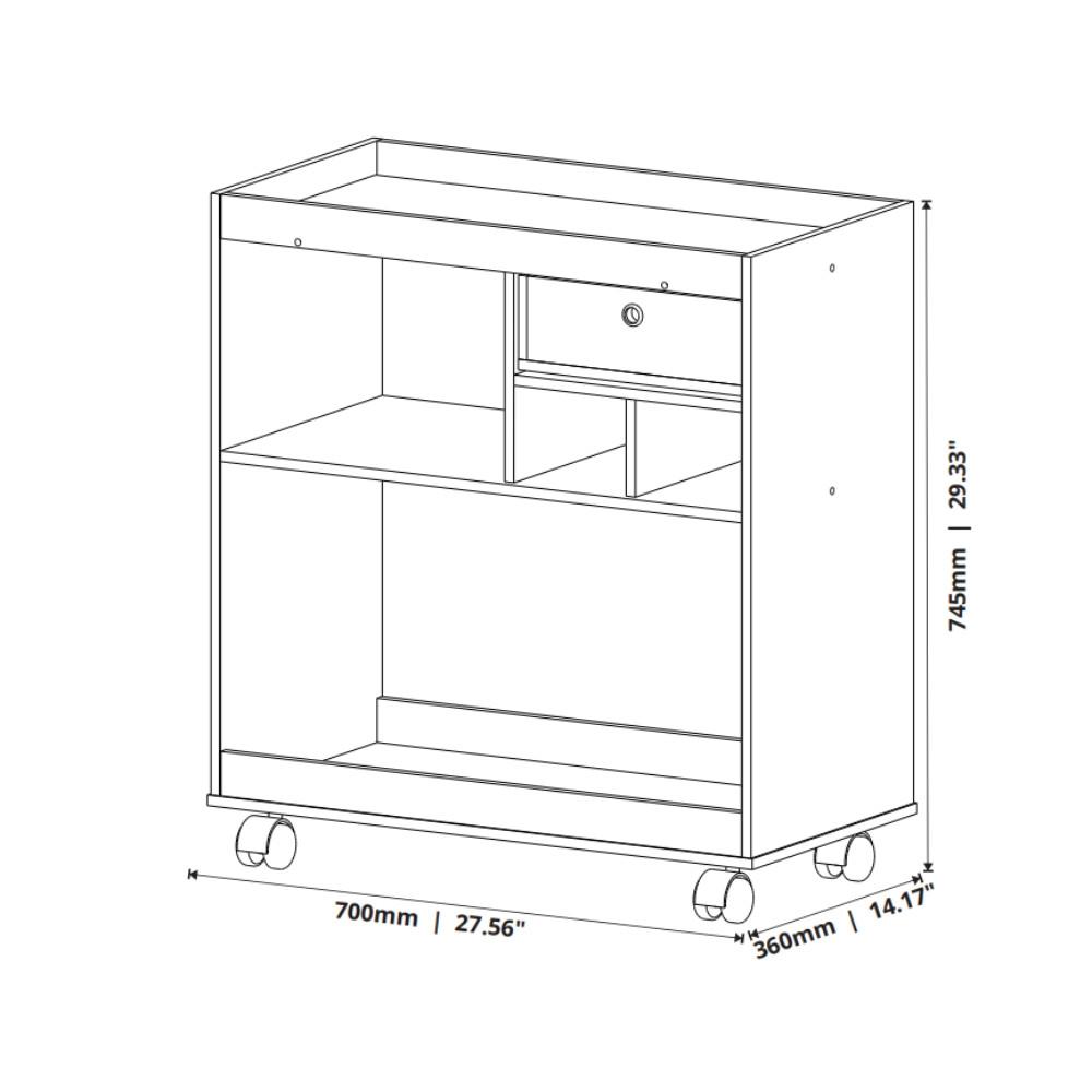 Aparador 1 Gaveta com Rodízios 4000 JB Móveis - 3