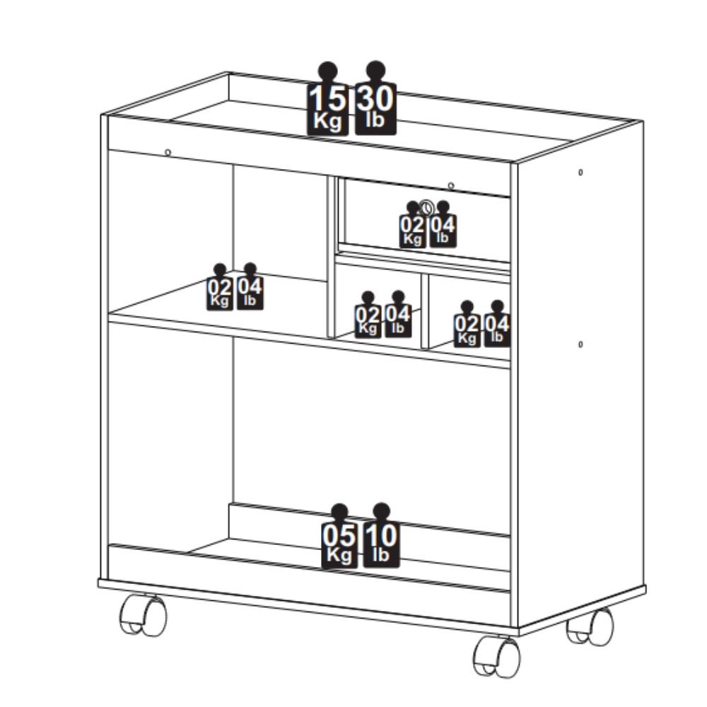 Aparador 1 Gaveta com Rodízios 4000 JB Móveis - 4