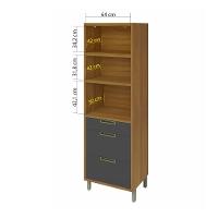 Paneleiro Torre Quente 1 Porta 3 Gavetas MDF Imperatriz Nesher - 3