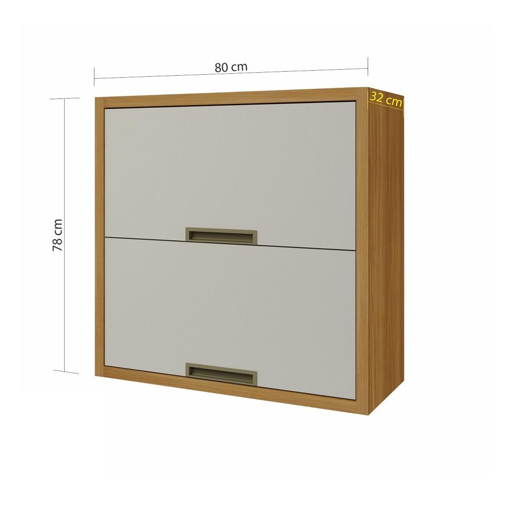Armário Aéreo 2 Portas MDF 80cm Imperatriz Nesher - 2
