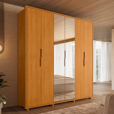 Guarda Roupa Casal com Espelho 6 Portas e Pés Em MDF Matisse Madetec