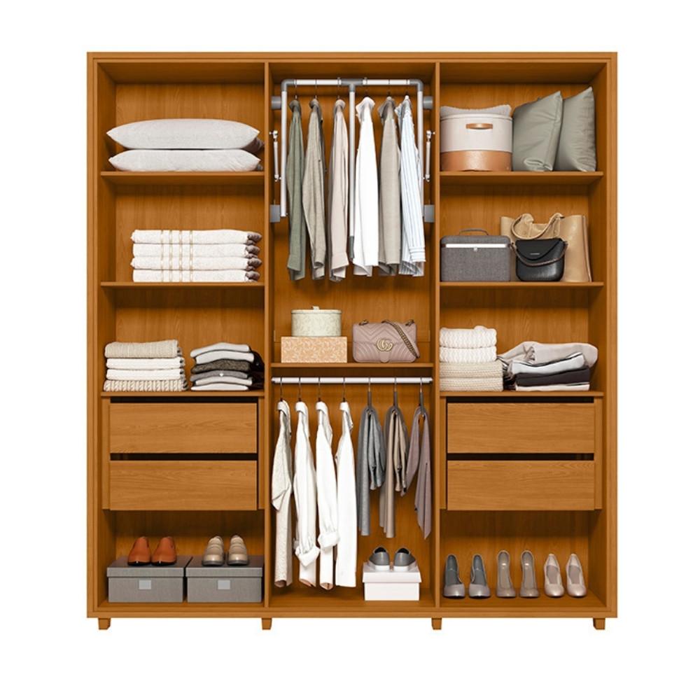 Guarda Roupa Casal com Espelho 6 Portas e Pés Em MDF Matisse Madetec - 3
