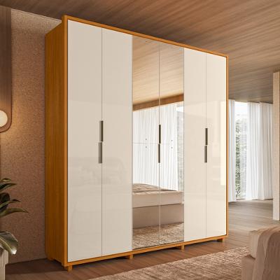 Guarda Roupa Casal com Espelho 6 Portas e Pés Em MDF Matisse Madetec